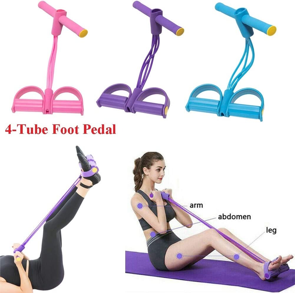 Foot Pedal Resistance Band Elastic Sit Up Pull Rope For Yoga And Fitness Tummy Trimmer Providing Durable Quality Comfortable Use